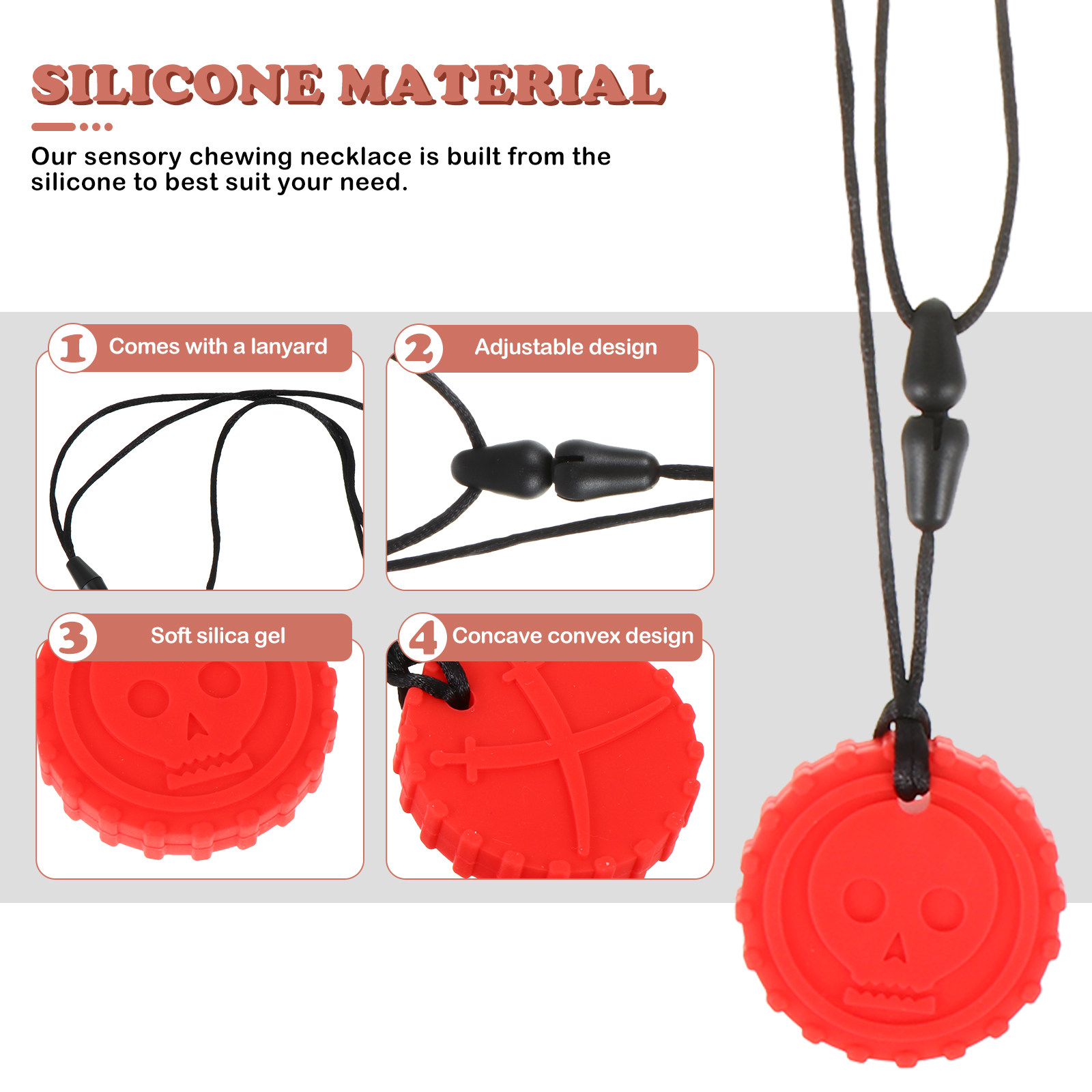 Baby Products You Need - Skull Molar Teether Baby Necklace Chewing