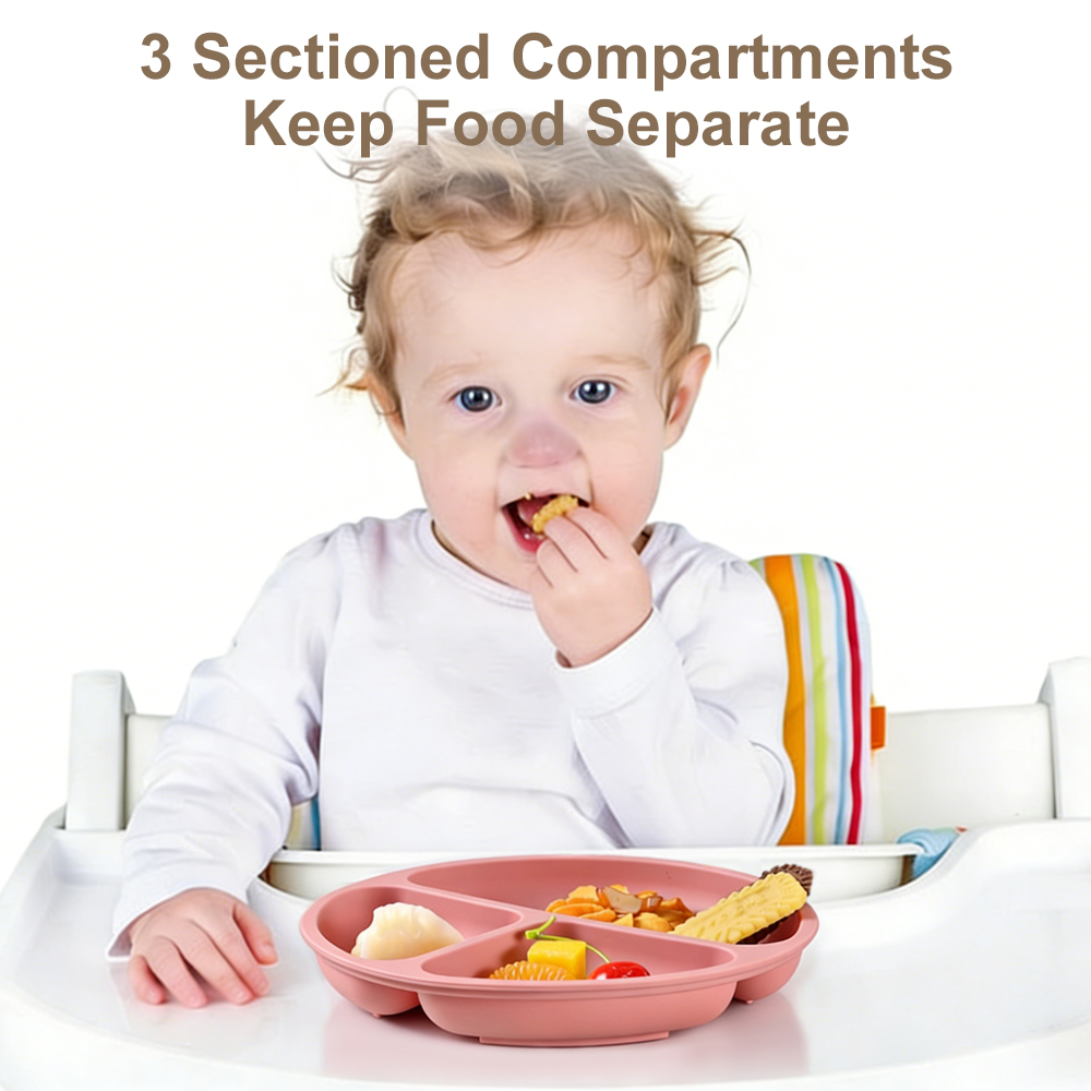 1 Pack Toddler Plate, Divided  - đánh giá và giá Baby Led Weaning Set