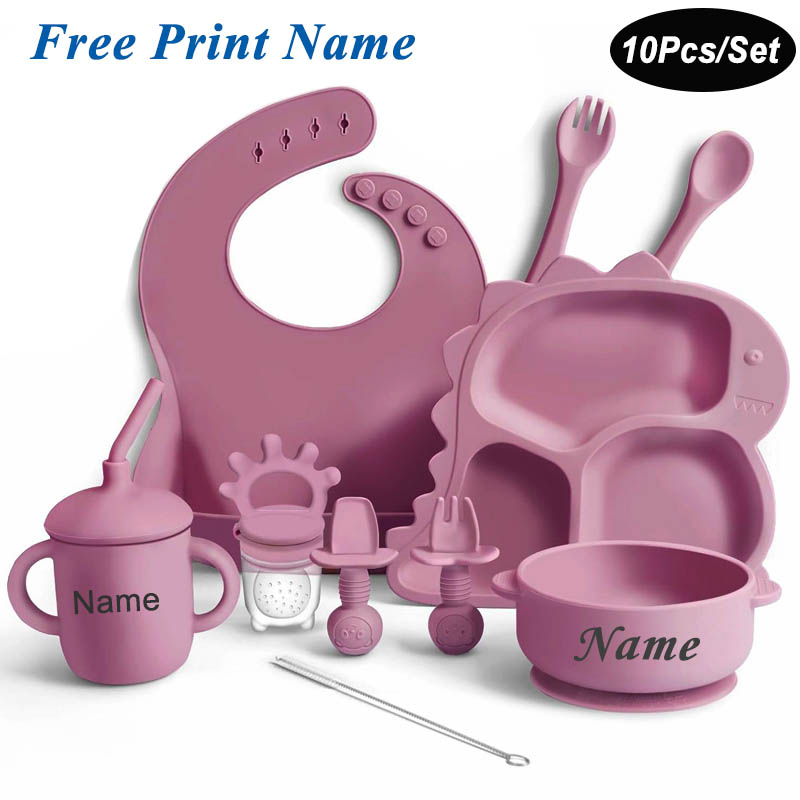 Baby Silicone Tableware Dinosa - đánh giá và giá Baby Led Weaning Set