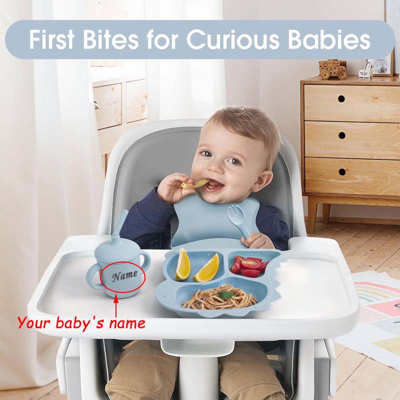 Baby Silicone Tableware Dinosa - đánh giá và giá Baby Led Weaning Set