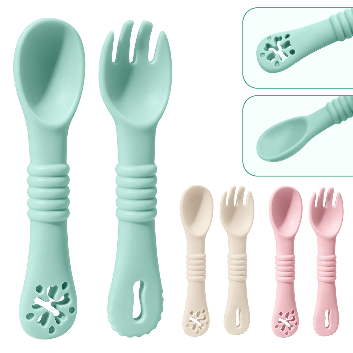 2PCS/Set Silicone Baby Spoons  - đánh giá và giá Baby Led Weaning Set
