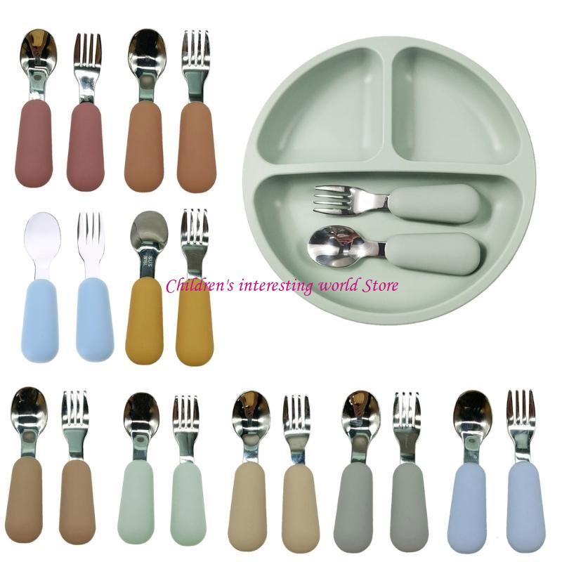 Baby Fork & Spoon Set 2PCs Tra - đánh giá và giá Baby Led Weaning Set