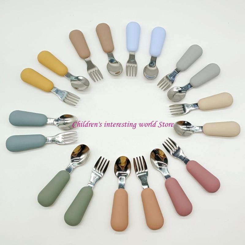 Baby Fork & Spoon Set 2PCs Tra - đánh giá và giá Baby Led Weaning Set