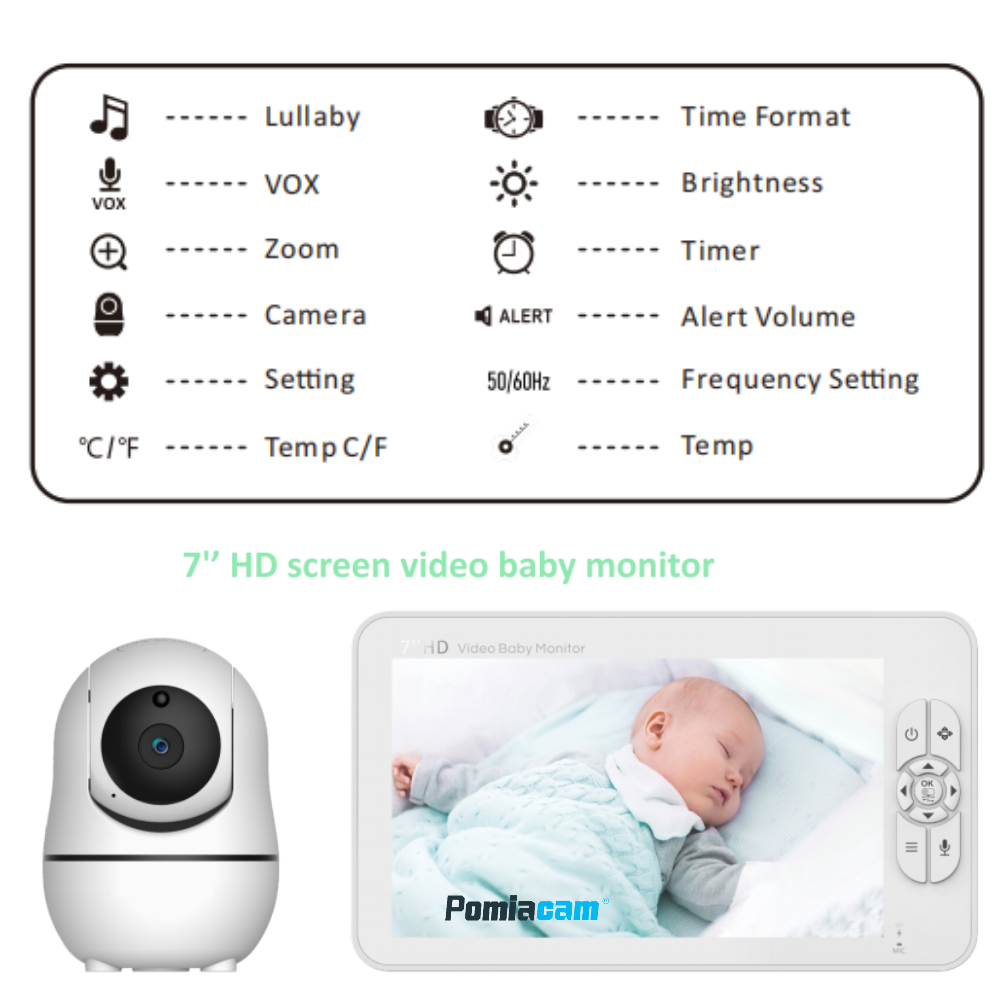 SM70 Baby Monitor HD 720P 7''  - đánh giá và giá Baby Monitor Sensor